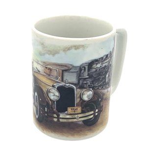 Vintage Otagiri 1912 STUZ Car Racing Train Coffee Mug Tea Cup  Japan Automobile